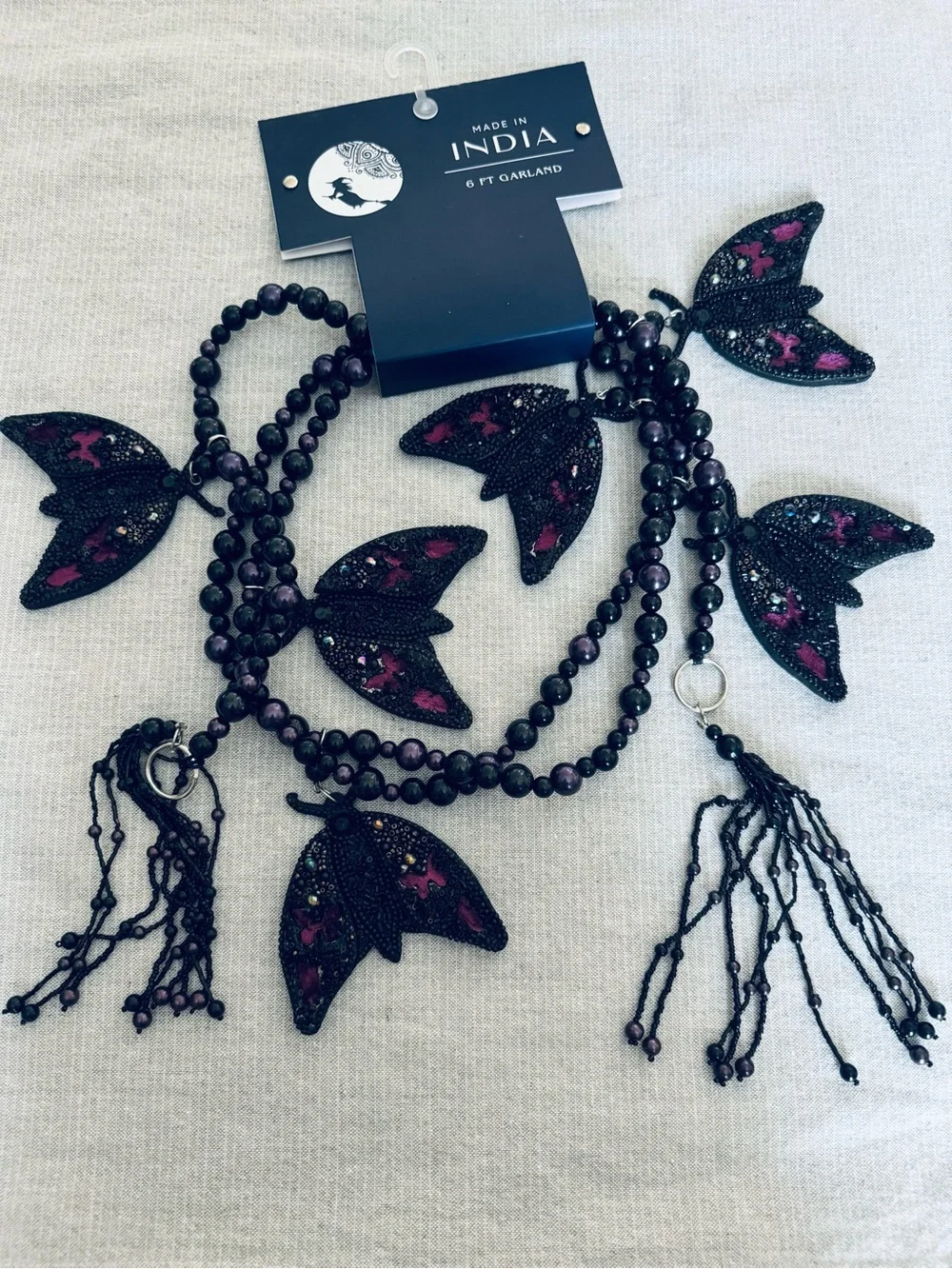 Moth Gothic Halloween Beaded Garland